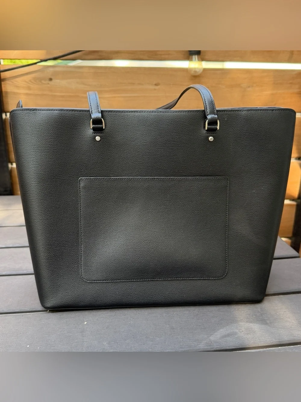 Kate Spade New York Perfect Large Tote Black Leather Zip Top Shoulder Bag EUC